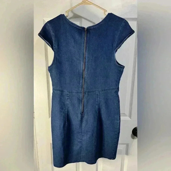 Free People Lia Blue Denim Bodycon Stretch Dress Size Medium - Picture 7 of 12